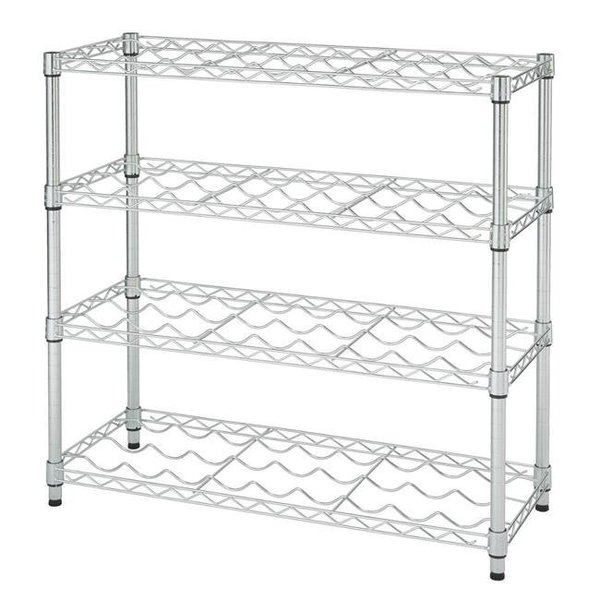 Trinity Trinity TBFZ-0908 4-Tier NSF Wine Rack; Chrome - 36 x 14 x 34.5 in. TBFZ-0908